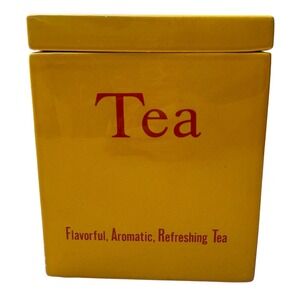 Betty St John for Shafford Tea Canister 1979 Yellow Ceramic Collectible‎ Vintage